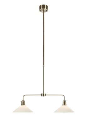Lampa wisząca Vela 1L 2xE27 109160 Markslojd antyczny mosiądz/biała 2xØ25cm