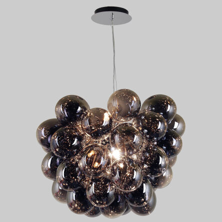 LAMPA WISZĄCA BENTO PND-7273-S-8-SMK ITALUX  ORYGINALNA PRZYCIĄGAJĄCA UWAGĘ NIESZABLONOWA FORMA DYMIONE SZKŁO 