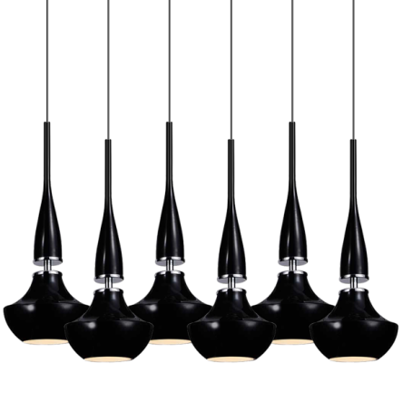 Lampa wisząca Tasos 6 AZzardo MD2095-6BK AZ0262  nietypowy elegancki klosze są wykonane z metalu chromowanego i szkła w kolorze czarnym