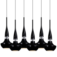 Lampa wisząca Tasos 6 AZzardo MD2095-6BK AZ0262  nietypowy elegancki klosze są wykonane z metalu chromowanego i szkła w kolorze czarnym