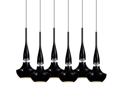 Lampa wisząca Tasos 6 AZzardo MD2095-6BK AZ0262  nietypowy elegancki klosze są wykonane z metalu chromowanego i szkła w kolorze czarnym