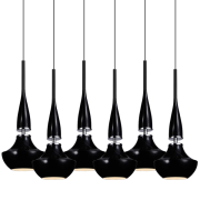 Lampa wisząca Tasos 6 AZzardo MD2095-6BK AZ0262  nietypowy elegancki klosze są wykonane z metalu chromowanego i szkła w kolorze czarnym