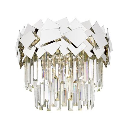 PLAFON  ZUMA LINE QUASAR CEILING C0506-05A-B5AC zjawiskowa lampa w stylu pałacowym SREBRNA oprawa kryształki szkło