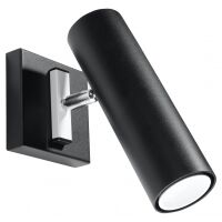 KINKIET DIREZIONE CZARNY SOLLUX  Lampa Ścienna NOWOCZESNY stal  SL.0498 metalowa lampa  SOLLUX LIGHTING tuby