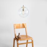 Lampa wisząca GLOBE szklana kula ze złotym wykończeniem ALDEX 562G10   - 2