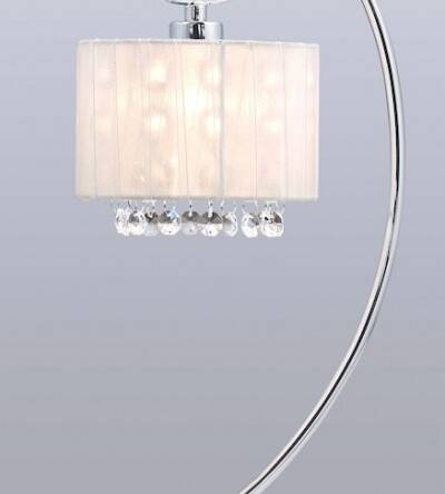 Lampa stołowa Span MTM1583/1 WH Italux chrom biały abażur styl pałacowy elegancki 
