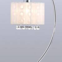 Lampa stołowa Span MTM1583/1 WH Italux chrom biały abażur styl pałacowy elegancki 