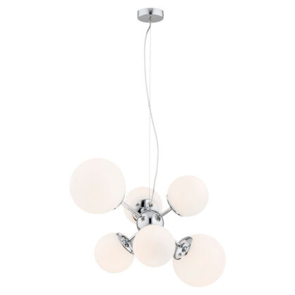 Lampa wisząca żyrandol SATELITE 2531 Argon 6 kul + chromowy korpus