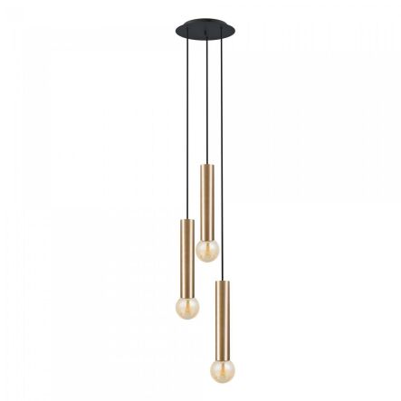 Lampa wisząca Baton 3xE27 czarno/mosiężna 7855