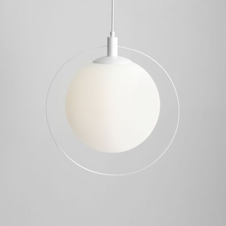 Lampa wisząca AURA szklana kula z białym wykończeniem ALDEX 1049G  