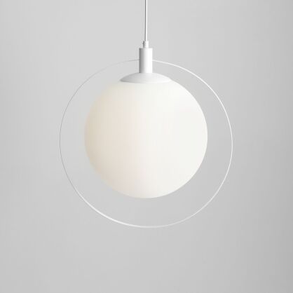 Lampa wisząca AURA szklana kula z białym wykończeniem ALDEX 1049G  