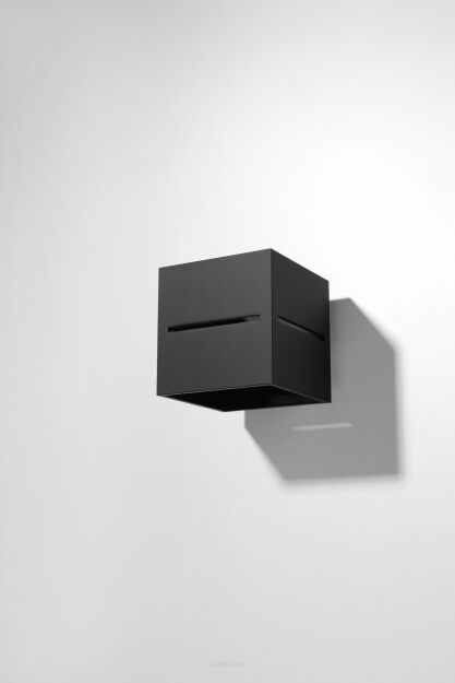 Lampa Ścienna Aluminiowa Kostka Kinkiet LOBO Czarny SL.0204 Nowoczesna 