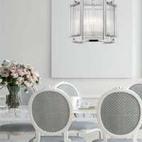 Lampa wisząca SERGIO P0528-03A-F4AC ZumaLine Designerska metal-szkło chrom