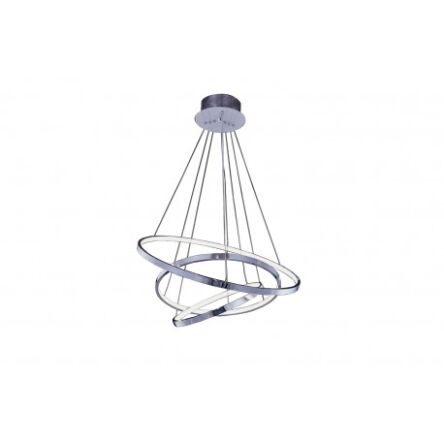 Lampa wisząca WHEEL 3 DIMM AZ2989 nowoczesny styl w kolor chrom 3 okręgi o różnej średnicy ściemnialna bez pilota 