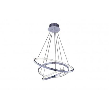 Lampa wisząca WHEEL 3 DIMM AZ2989 nowoczesny styl w kolor chrom 3 okręgi o różnej średnicy ściemnialna bez pilota 