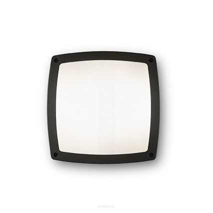 Plafon COMETA PL3 CZARNY Ideal Lux  082271 kwadrat rama z aluminium o wykończeniu czarnym klosz  biały