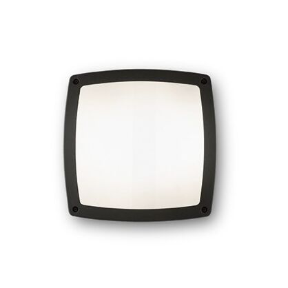 Plafon COMETA PL3 CZARNY Ideal Lux  082271 kwadrat rama z aluminium o wykończeniu czarnym klosz  biały
