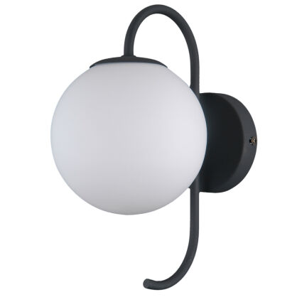 KINKIET GELA WL-5500-1-BK Italux CZARNA LAMPA ŚCIENNA TRADYCYJNY KULISTY KLOSZ G9