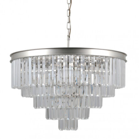Lampa wisząca VERDES PND-44372-11A-SLVR-BRW Italux Pałacowa elegancka