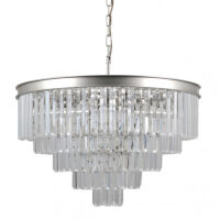 Lampa wisząca VERDES PND-44372-11A-SLVR-BRW Italux Pałacowa elegancka