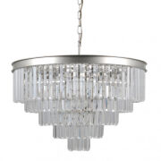 Lampa wisząca VERDES PND-44372-11A-SLVR-BRW Italux Pałacowa elegancka