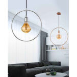 Lampa wisząca KRUG CHROME AZzardo AZ2112 z drutu w kształcie koła industrialne o wykończeniu chromowanym - 2