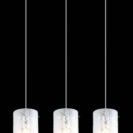 Lampa wisząca Valve MDM1672/3 Italux  nowoczesna lampa wykończenie w kolorze chromu klosze w kształcie tub ze szkła z dekoracyjnym motywem kwiatowym