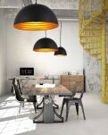 Lampa wisząca MODENA 18  AZzardo FB6838-18 BK/GO AZ1393  wykonana jest z metalu w kolorze czarno-złotym półokragła idealna do kuchni - 2