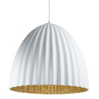 Lampa wisząca TELMA 32022 SIGMA plisowany biało/złoty klosz 50 cm
