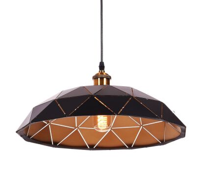 Lampa wisząca GROSETTO LDP 8039-400 (BK+GD) Lumina Deco loft geometryczna E27