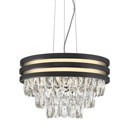 Lampa wisząca NAICA P0525-04A-P7D7 Zuma Line kryształki czarno-złota