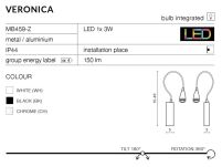 Lampa ścienna  kinkiet do czytania  chrom Veronica Azzardo MB459-Z CH AZ1546 - 2