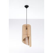 LAMPA  WISZĄCA ALEXIA NATURALNE DREWNO AŻUROWY KLOSZ NOWOCZESNY SL.0640 SOLLUX