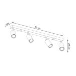 Oprawa sufitowa BERG 4 SL.1042 SOLLUX LIGHTING drewniana listwa - 2