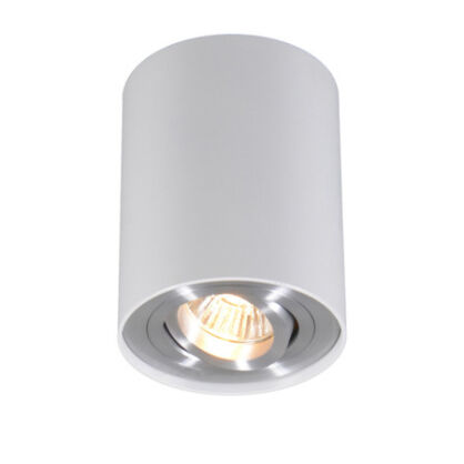 PLAFON ZUMA LINE RONDOO SPOT 45519 WH Z ALUMINIUM W KOLORZE BIAŁYM CHROMOWANY PIERŚCIEŃ NOWOCZESNA TUBA