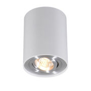 PLAFON ZUMA LINE RONDOO SPOT 45519 WH Z ALUMINIUM W KOLORZE BIAŁYM CHROMOWANY PIERŚCIEŃ NOWOCZESNA TUBA