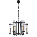 Lampa wisząca Aspen PND-31186-6A-BL Italux klasyczna czarna - 2