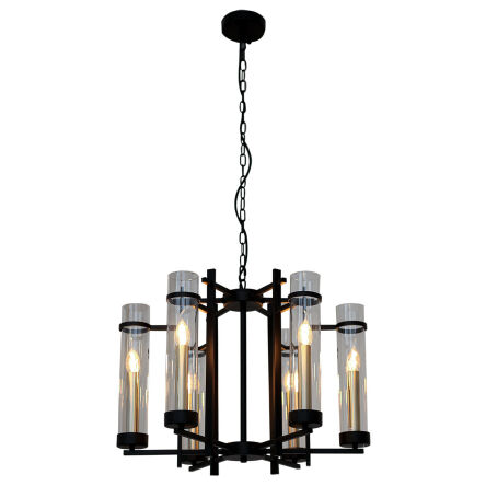 Lampa wisząca Aspen PND-31186-6A-BL Italux klasyczna czarna