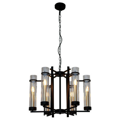 Lampa wisząca Aspen PND-31186-6A-BL Italux klasyczna czarna