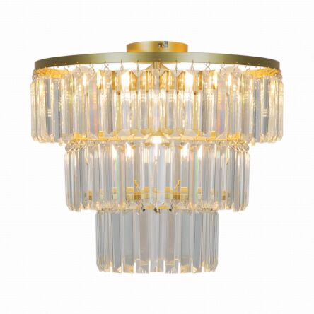 Lampa sufitowa z kryształowym kloszem TIFANNY złota Zuma Line P17127-4-GD