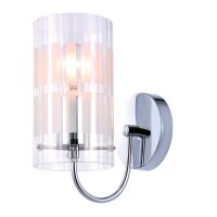 Kinkiet Max   MBM1957-1 Italux nowoczesna lampa wykończenie w kolorze chromu klosz w kształcie tuby mlecznym wzorem