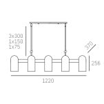 Lampa wisząca Seoul - P10742BK COSMO Light wykonana w stylu nowojorskim biały szklany klosz - 3