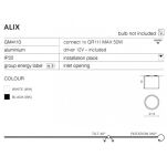 Lampa sufitowa natynkowa ALIX 12V White GM4110 WH  AZ1356 Azzardo techniczna biała tuba na źródło światła G53 okrągła 　 - 2