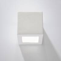 Lampa ścienna ceramiczna LEO Biała Nowoczesna SL.0005 SOLLUX LIGHTING Efektowna kostka kinkiet