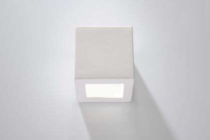 Lampa ścienna ceramiczna LEO Biała Nowoczesna SL.0005 SOLLUX LIGHTING Efektowna kostka kinkiet