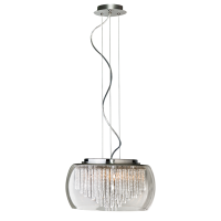 Lampa wisząca Rego 40 AZzardo  3957-5PX AZ0999  kryształki wyłaniają się spod okrągłego klosza elegancka kryształowa