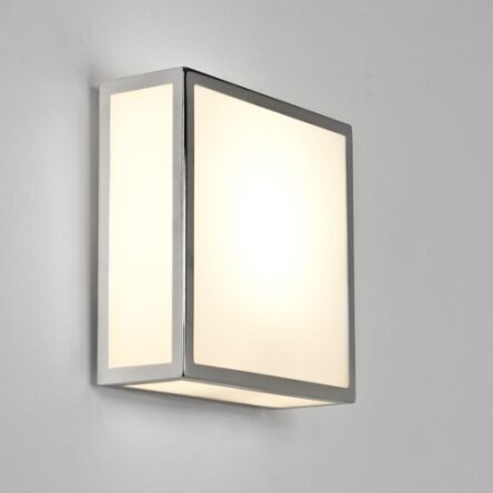 Lampa plafon łazienkowa Mashiko 0890 polerowany chrom mleczne szkło nowoczesny IP44 kwadratowy splaszczony 1121009