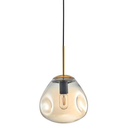 Lampa wisząca FELLET PND-8455-1-CN Italux kolor lampy- złoty kolor klosza- szampański NIESZABLONOWY KSZTAŁT PRZYCIĄGAJĄCY WZROK