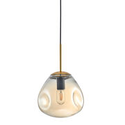 Lampa wisząca FELLET PND-8455-1-CN Italux kolor lampy- złoty kolor klosza- szampański NIESZABLONOWY KSZTAŁT PRZYCIĄGAJĄCY WZROK