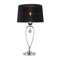 LAMPA STOŁOWA ZUMA LINE BELLO TABLE RLT93224-1B czarny okrągły abażur podstawa chromowana kryształek na  środku